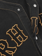 Rhude - Logo-Embroidered Denim Baseball Shirt - Black