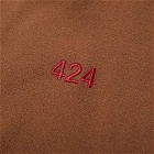 424 Men's Alias Red Logo Popover Hoody in Brown