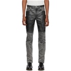 Johnlawrencesullivan Grey and Black Cracked Leather Jeans