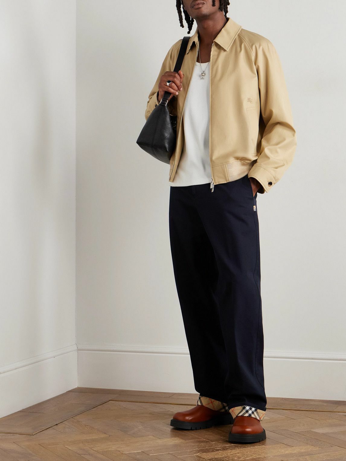 Burberry - Straight-Leg Cotton-Twill Trousers - Blue