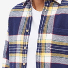 Portuguese Flannel Men's Equi Check Overshirt in Navy/White/Yellow