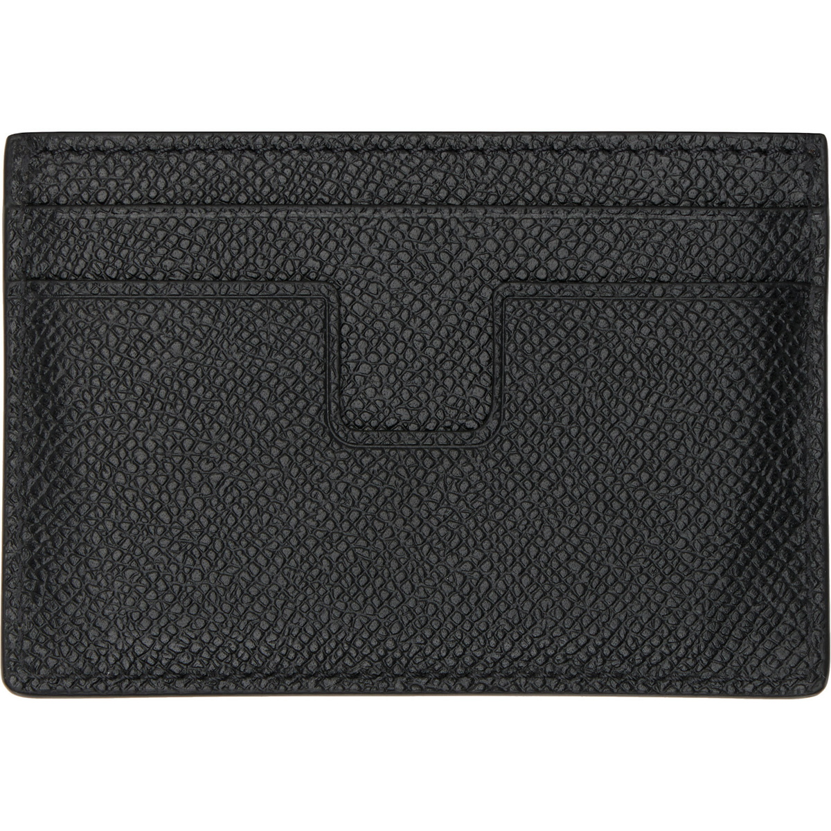 TOM FORD Black Small Grain Leather Classic Card Holder