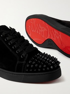 CHRISTIAN LOUBOUTIN - Louis Junior Spikes Cap-Toe Suede Sneakers - Black