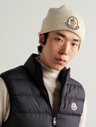 Moncler - Logo-Appliquéd Ribbed Virgin Wool Beanie