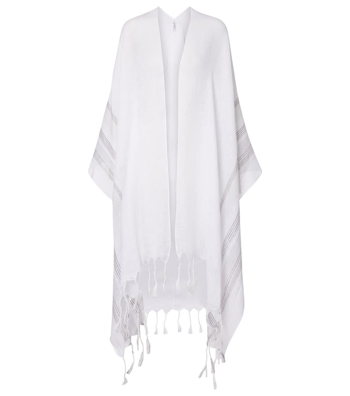 Photo: Brunello Cucinelli Fringed linen poncho