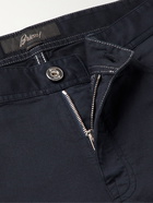 BRIONI - Meribel Slim-Fit Garment-Dyed Stretch-Cotton Twill Trousers - Blue