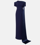 Safiyaa Giorgia off-shoulder crêpe gown