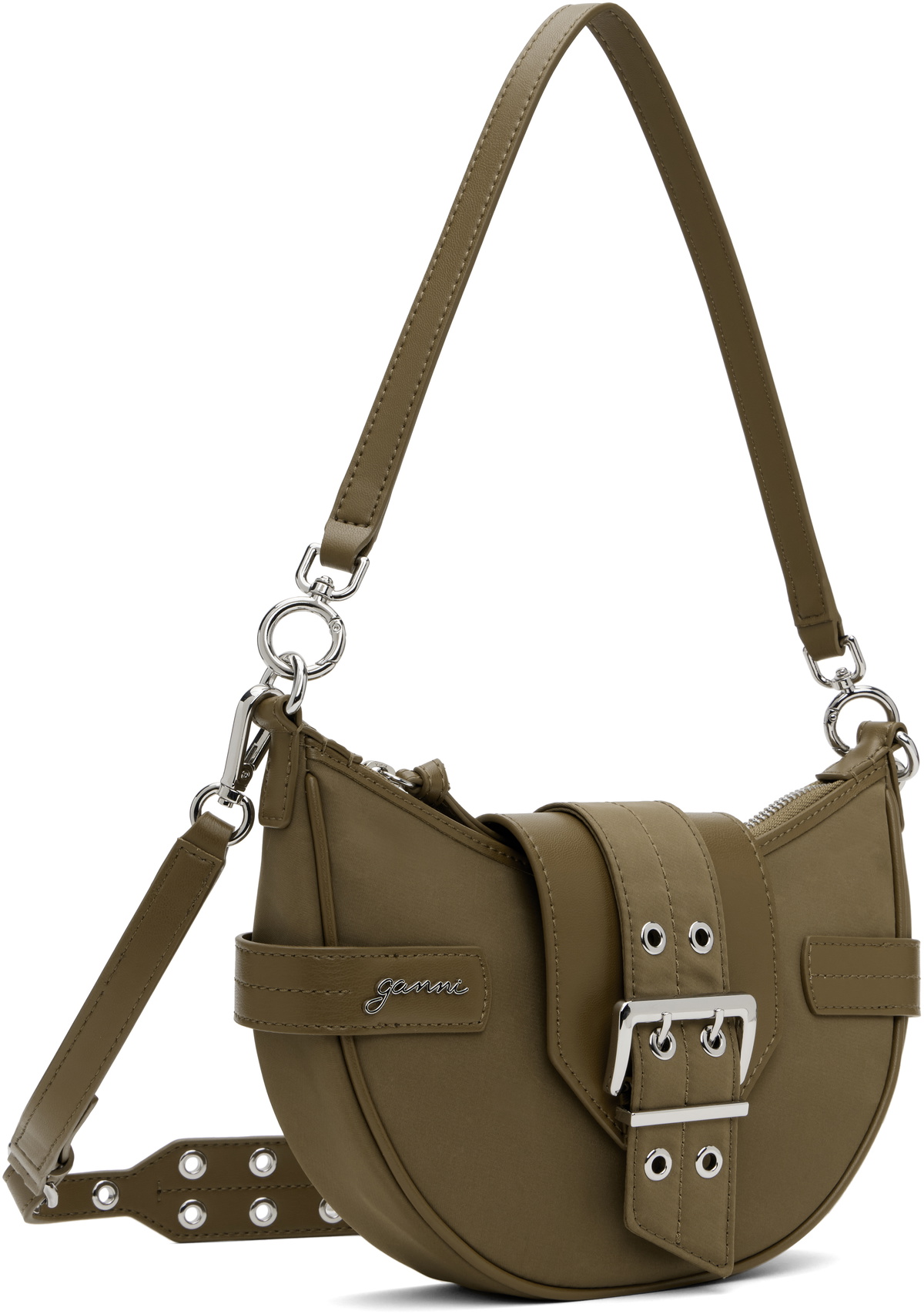 GANNI Khaki Small Bucky Crossbody Bag