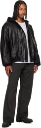 ALEXANDER DIGENOVA Black Zip Leather Jacket