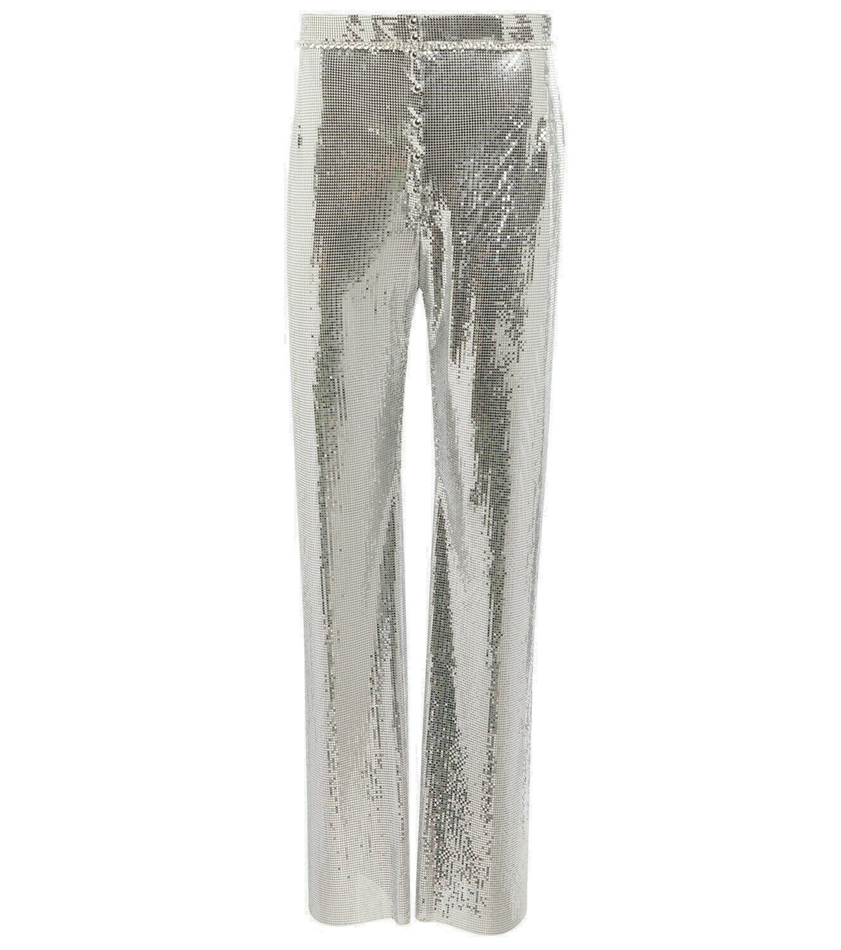 パンツ RABANNE Woman Pants Silver 23HCPA310CO0487 P044 Paco Rabanne - High-rise chainmail pants Paco Rabanne
