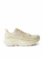 Hoka - Clifton 10 Rubber-Trimmed Jacquard Running Sneakers - Neutrals