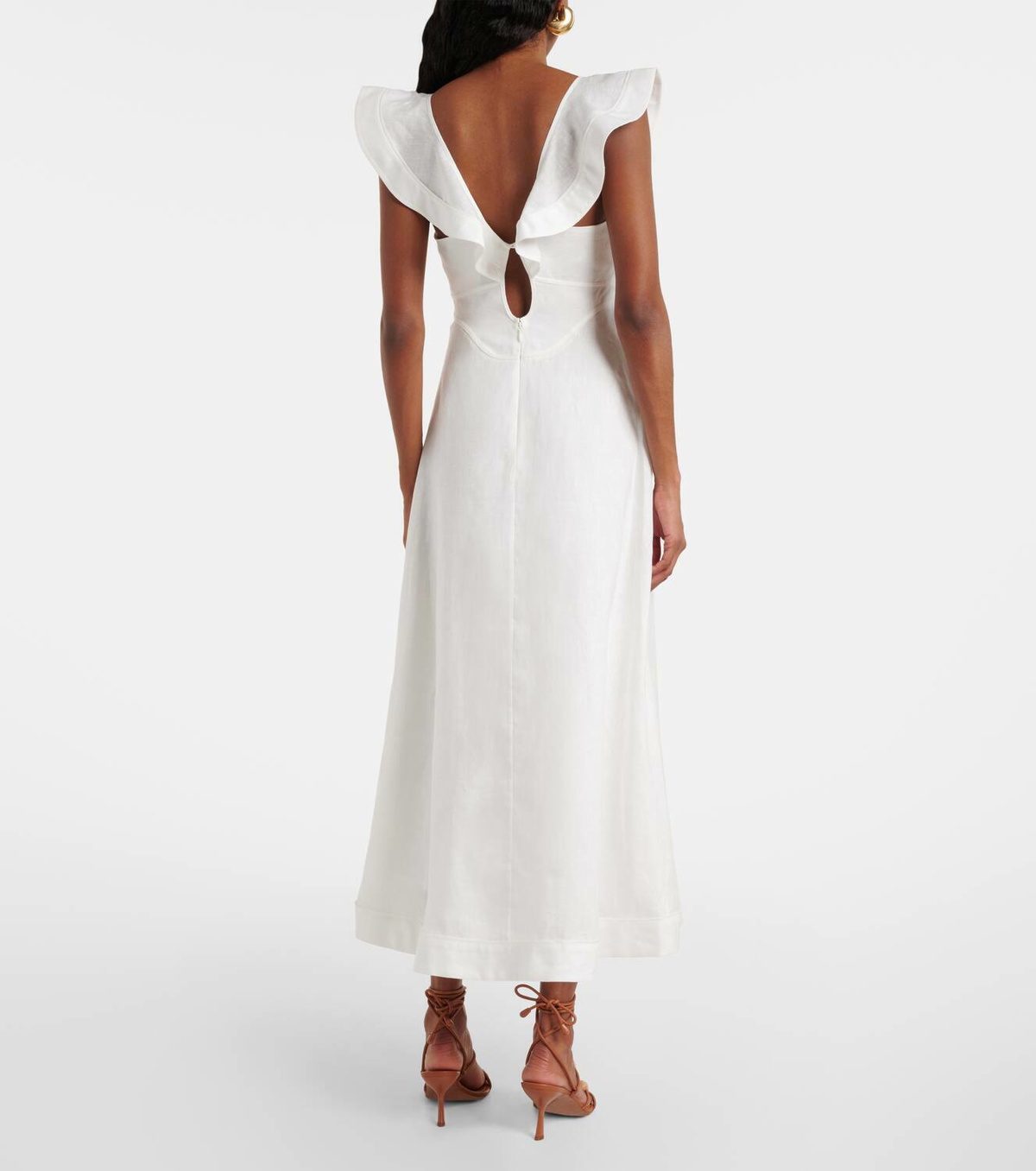 【Zimmermann】Rhiannon ruffled linen midi dress Zimmermann Rhiannon ruffled linen midi dress Zimmermann