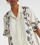 Asceno Montauk silk twill Bowling shirt