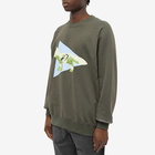 And Wander x Maison Kitsuné Crew Sweat in Khaki