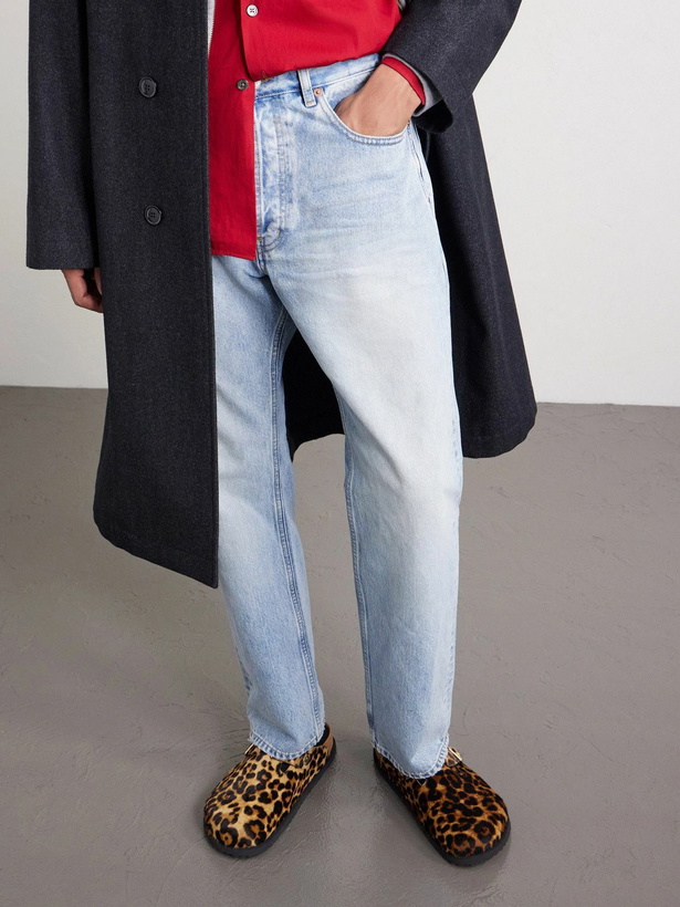 Photo: BIRKENSTOCK 1774 - Boston Leopard-Print Calf Hair Clogs - Brown