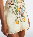 Camilla Embellished halterneck linen romper