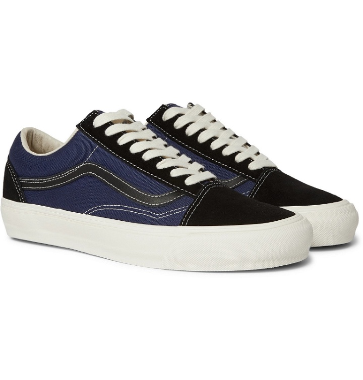 Photo: Vans - OG Old Skool LX Leather-Trimmed Suede and Canvas Sneakers - Blue