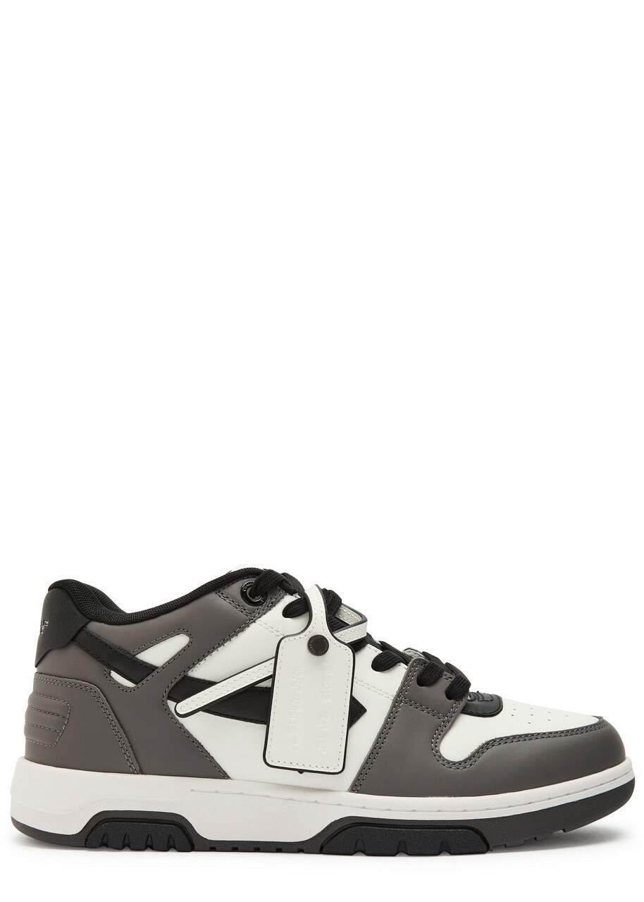 Off-white Out Of Office Panelled Leather Sneakers Grey