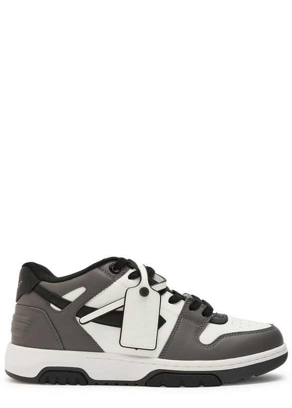 Photo: Off-white Out Of Office Panelled Leather Sneakers Grey