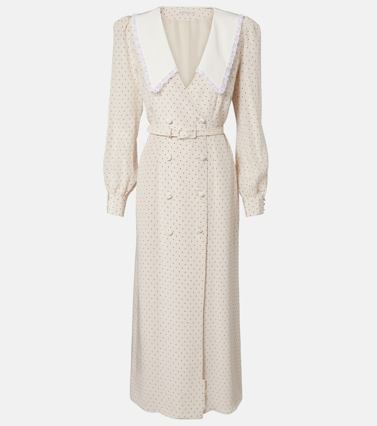 Alessandra Rich Polka-dot silk midi dress