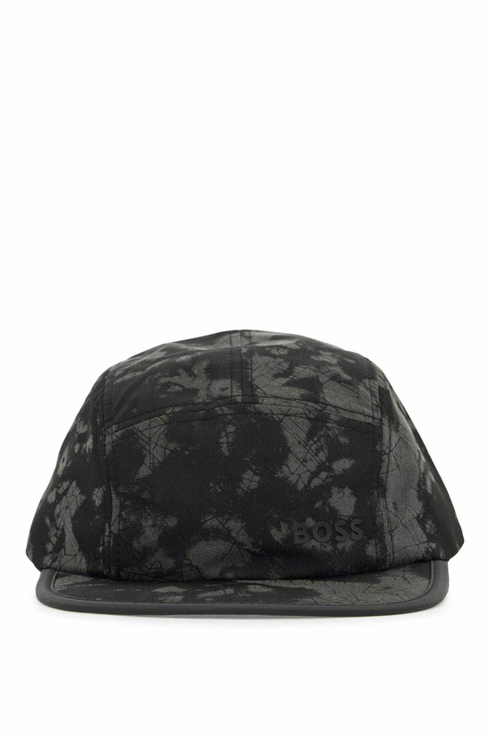 Photo: BOSS black flat brim hat with graphic print and adjustable closure Black