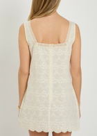 Solaqua Delilah Embroidered Cotton Mini Dress Ivory