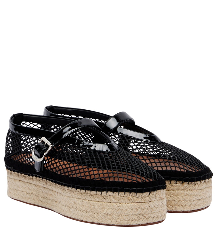 Photo: Alaïa Fishnet leather-trimmed espadrilles