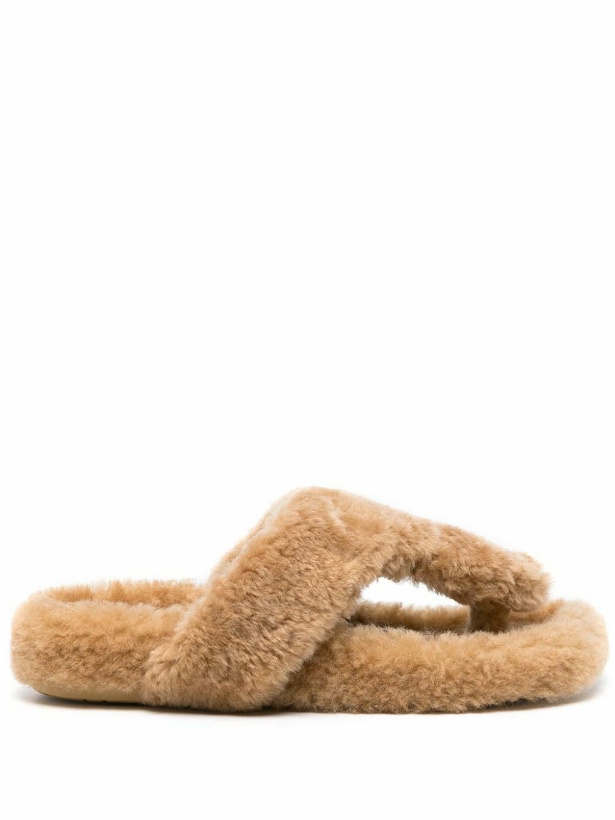 Photo: LOEWE - Faux Fur Slides Sandals