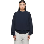 Maison Margiela Navy Double-Layer Cotton Sweatshirt