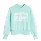 Aries Women's Baby Fit Aged Ancient Column Sweatshirt in Aqua 