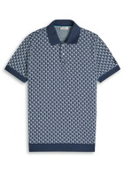 Sandbanks Monogram-intarsia Cotton-knit Polo Shirt Navy