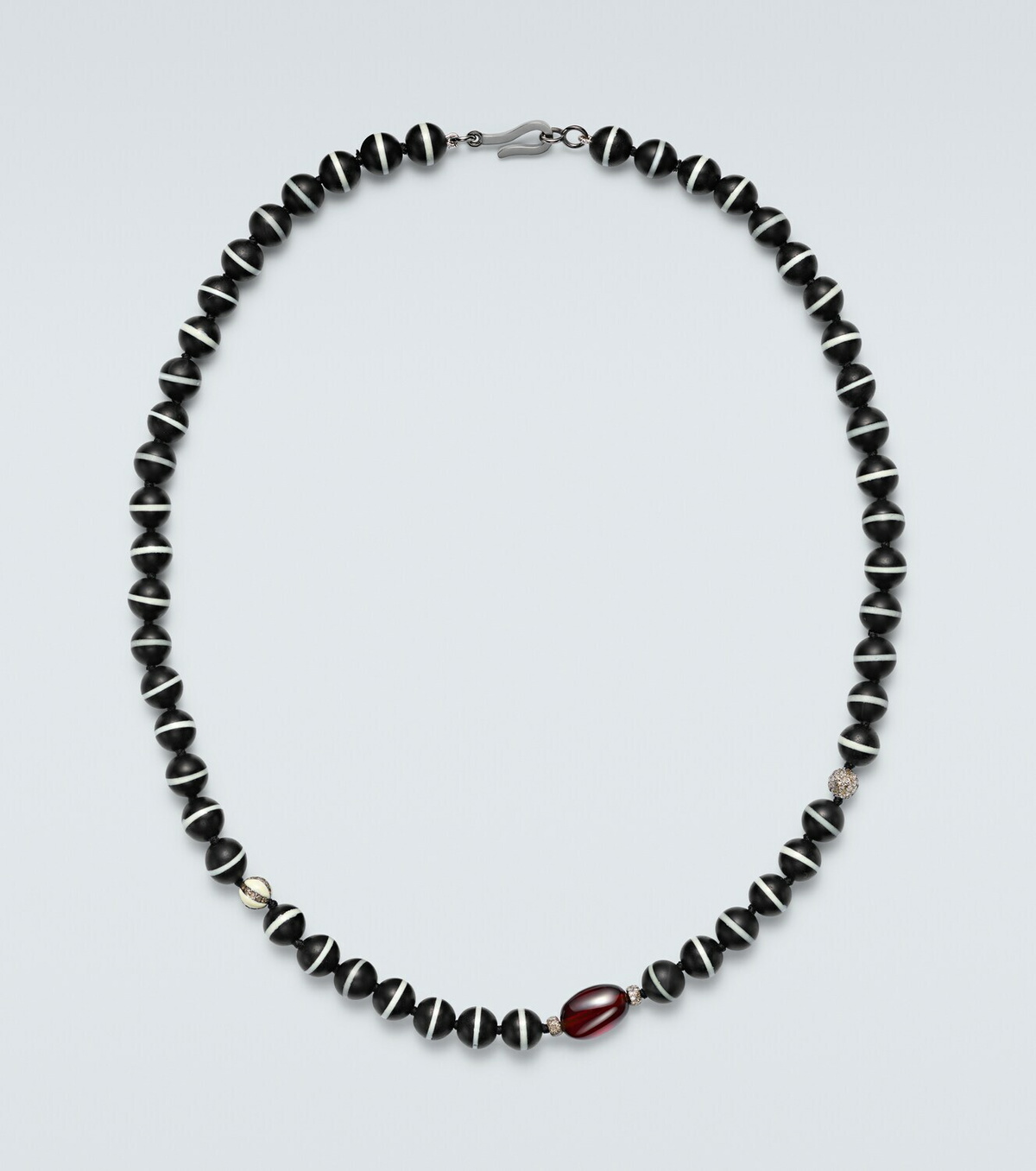 Ileana Makri Sterling silver (925) beaded necklace with gemstones