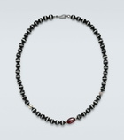 Ileana Makri Sterling silver (925) beaded necklace with gemstones