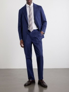 Brunello Cucinelli - Straight-Leg Pleated Cotton-Blend Twill Suit Trousers - Blue