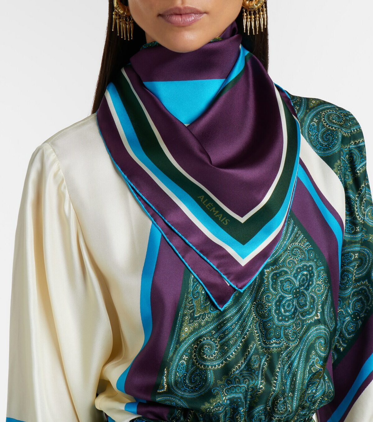 Alémais Joni printed silk twill scarf