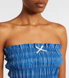 Faithfull Leya gathered plaid cotton top