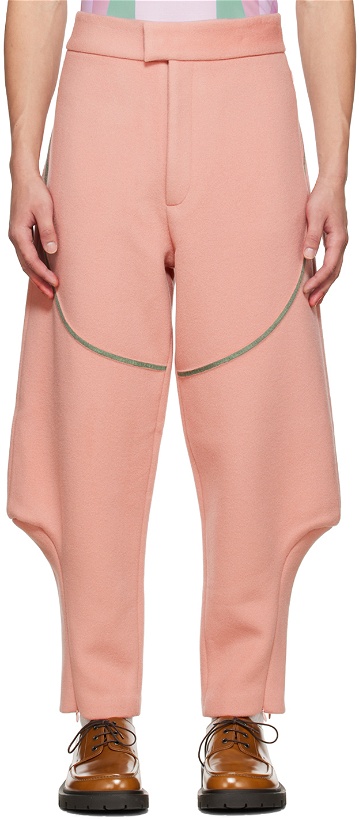 Photo: YULONG XIA SSENSE Exclusive Pink Vented Cuffs Trousers