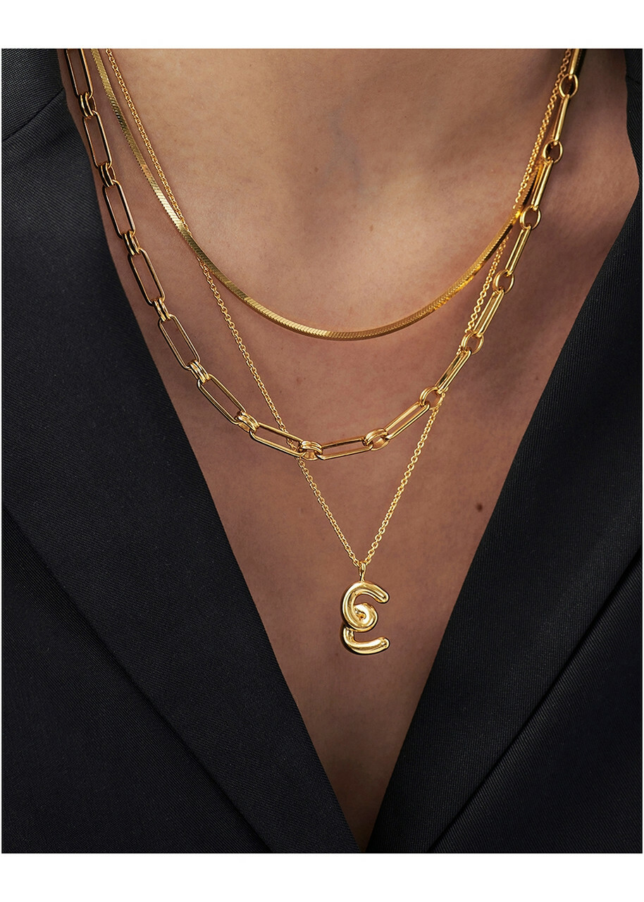 Missoma E Initial 18kt Gold-plated Necklace