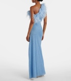 Oséree Lumière Plumage one-shoulder maxi dress