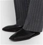 Balenciaga - Logo-Print Leather Backless Loafers - Black