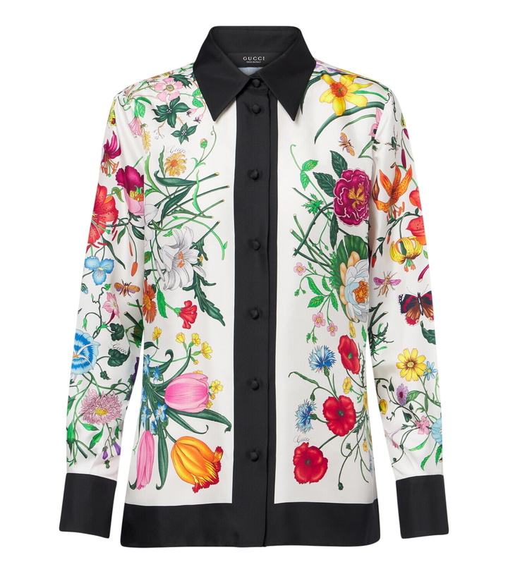 Photo: Gucci Gucci Flora silk twill shirt