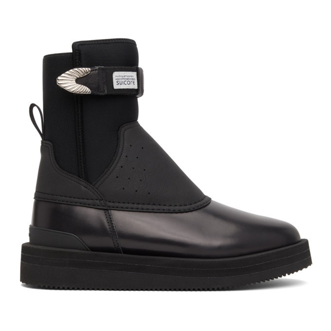 Photo: Toga Black Suicoke Edition Perforated Buckled Boots