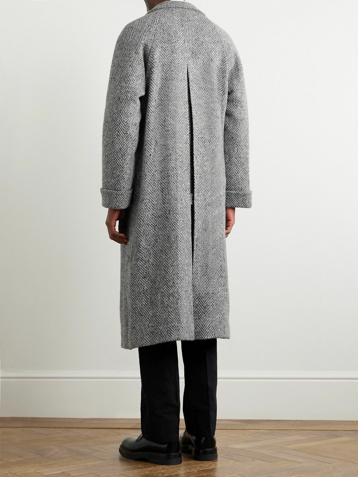 Anderson & Sheppard - Herringbone Wool Coat - Gray Anderson