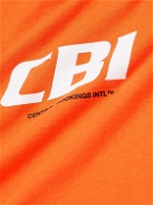 Central Bookings Intl™️ - Logo-Print Cotton-Jersey T-Shirt - Orange