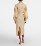 Gucci GG draped striped silk jacquard midi dress