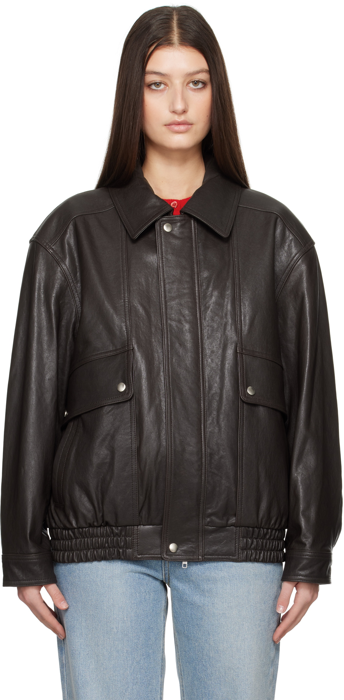 Dunst Brown Oversized Vintage Leather Jacket Dunst