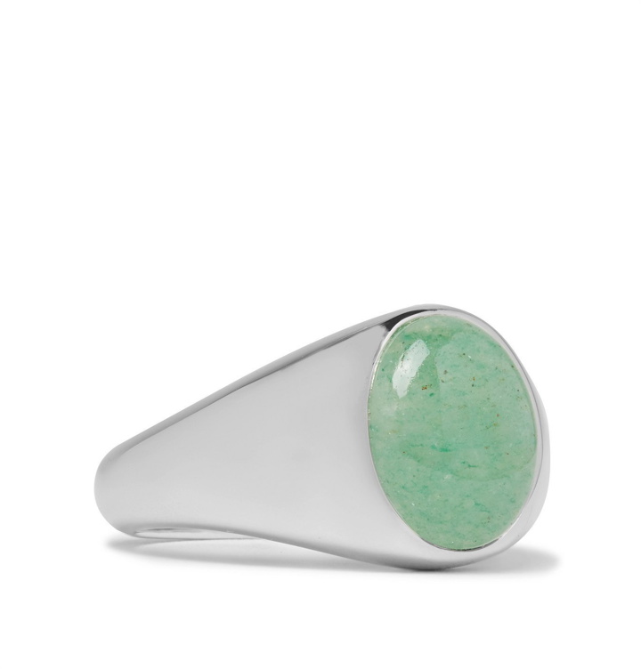 Photo: TOM WOOD - Sterling Silver and Aventurine Signet Ring - Silver