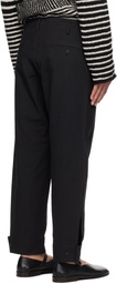 YOHJI YAMAMOTO Black Belted Hem Trousers