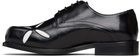 Stefan Cooke Black & White Slashed Square Toe Derbys