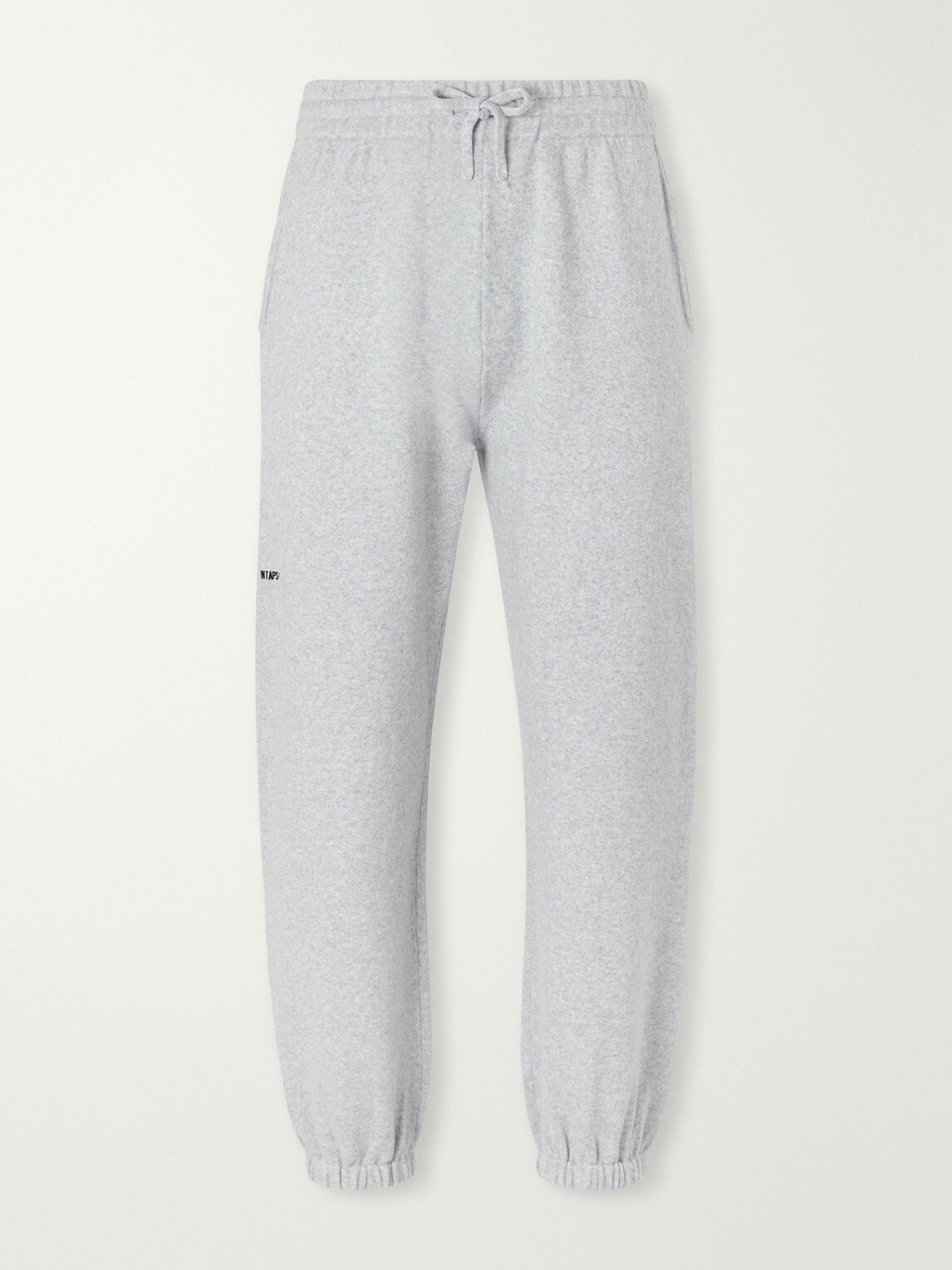 WTAPS - Tapered Logo-Embroidered Cotton-Blend Jersey Sweatpants - Gray